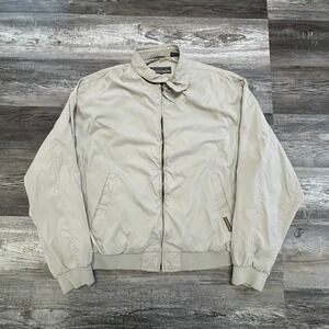 Vintage Members Only Beige Brown Mens XL Full Zip Bomber Windbreaker‎ Jacket 80s